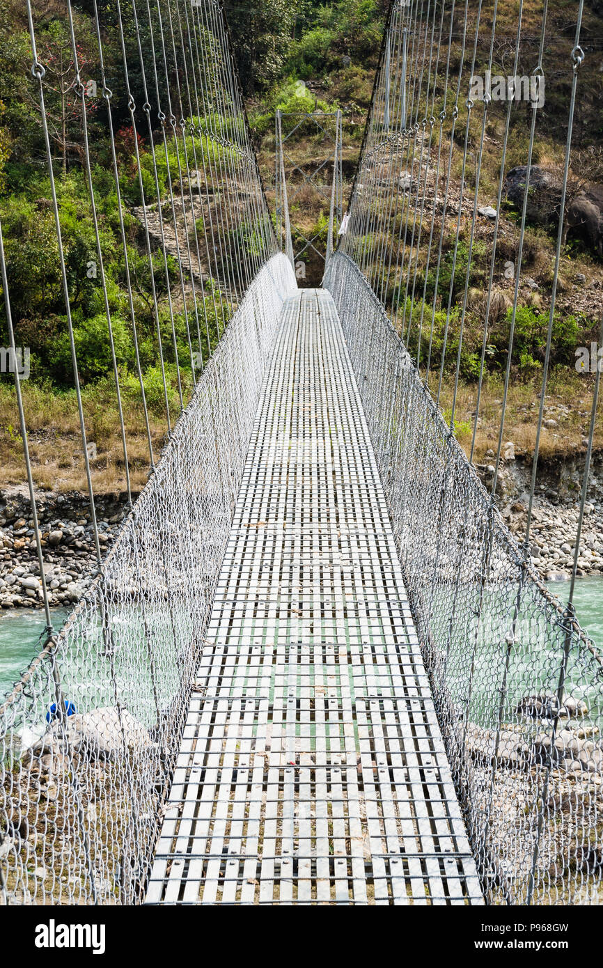 Ropeway Suspension Bridge near Valmiki Tiger Reserve